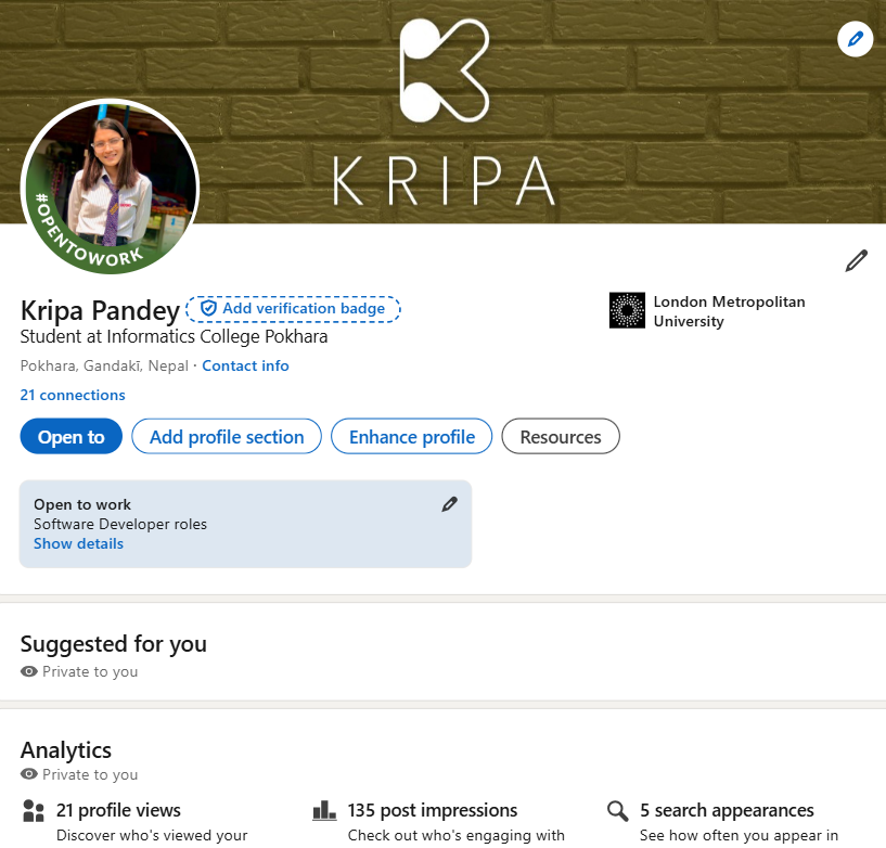 LinkedIn Profile Screenshot